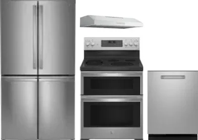 4 Piece Package Includes Refrigerator, Range, Hood And Dishwasher